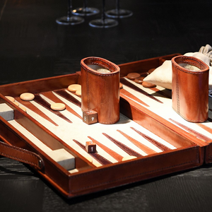 
                  
                    Load image into Gallery viewer, Backgammon Set in Leather Case
                  
                