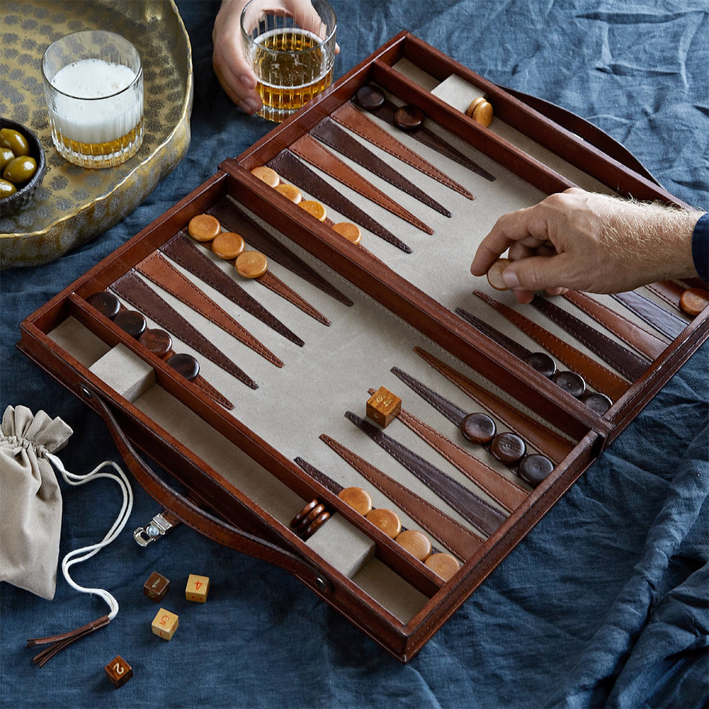 
                  
                    Load image into Gallery viewer, Backgammon Set in Leather Case
                  
                