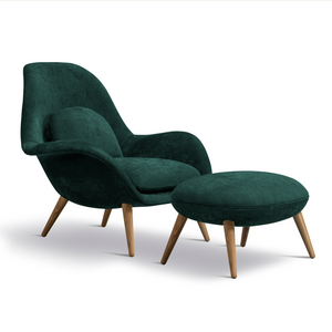 
                  
                    Load image into Gallery viewer, Swoon Lounge Chair + Footstool
                  
                