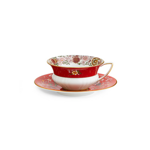 
                  
                    Load image into Gallery viewer, Crimson Orient Teacup &amp;amp; Saucer
                  
                