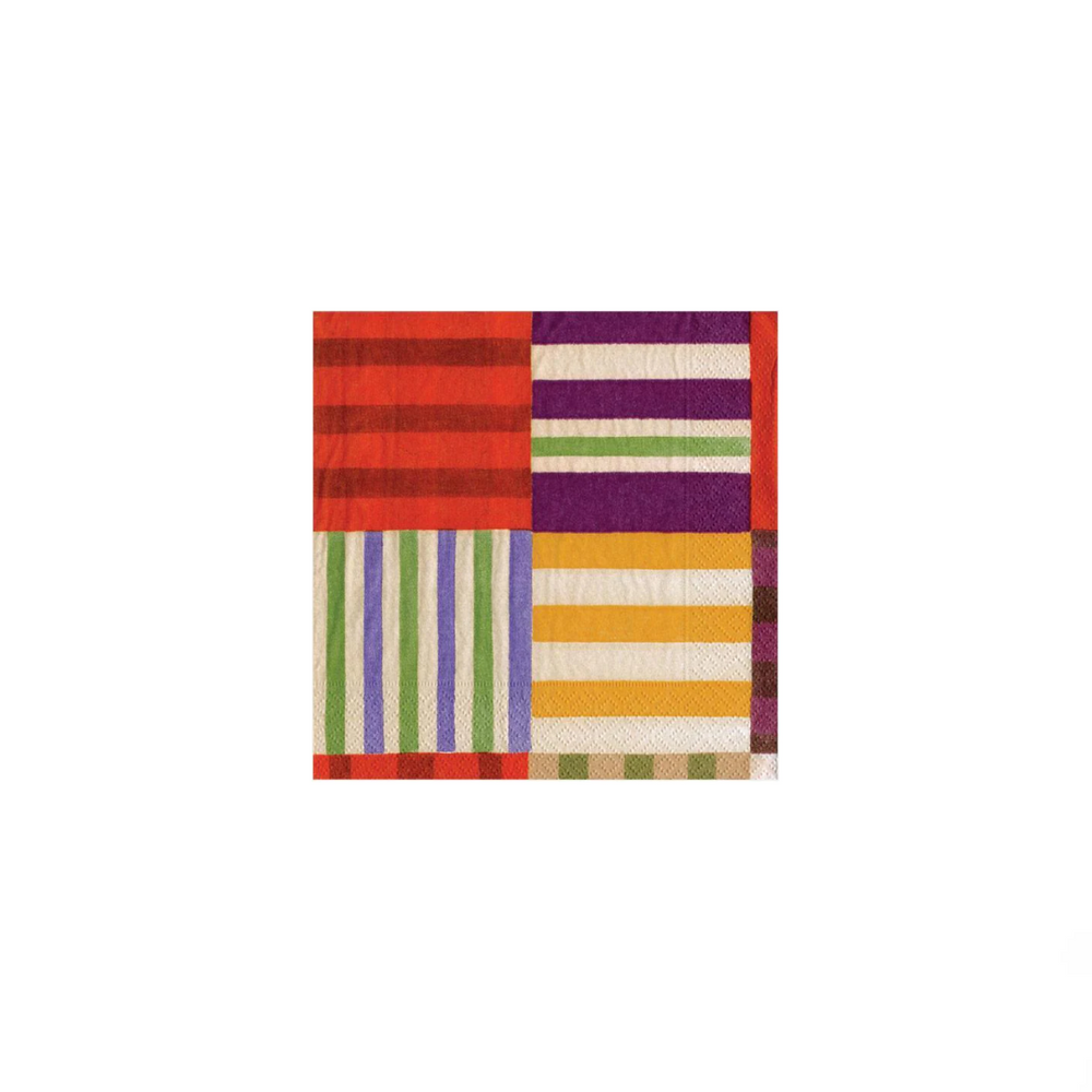 Striped Patchwork Cocktail Napkins